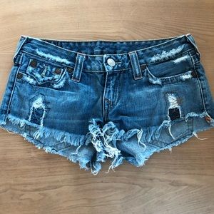 True Religion Cut Off Shorts, size 29